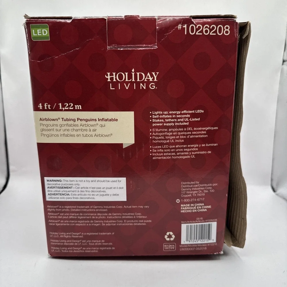 Gemmy Airblown Inflatable Penguins On‎ Tube 4 ft Christmas Holiday Yard Decor